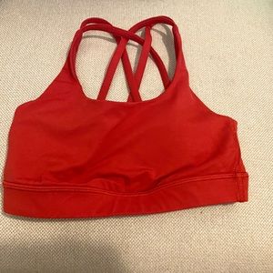 lululemon energy sports bra, red, size 4